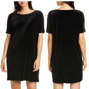 Perfect 3X Eileen Fisher Black velvet dress LBD